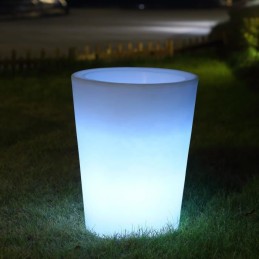 Location pot rond à led sur batterie ht 50 cm diam 40cm