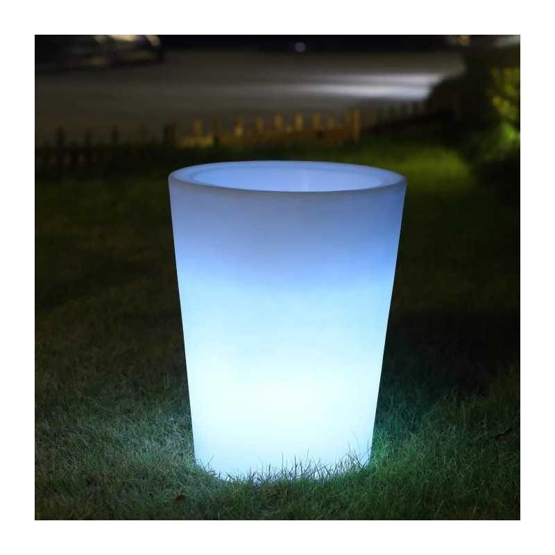 Location pot rond à led sur batterie ht 50 cm diam 40cm