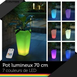 Location pot à led sur batterie 32x32x70 cm
