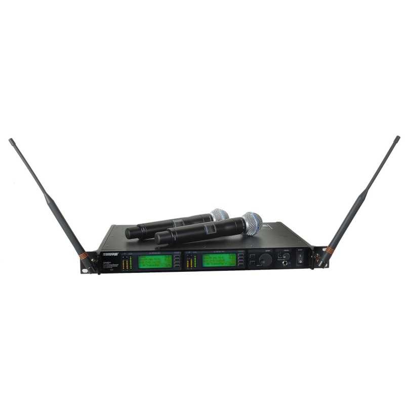 Location micros double HF SHURE J5E UR4D+ 578-638 MHZ