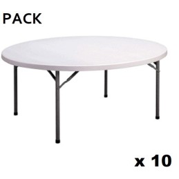 pack 10 TABLES RONDES 180 CM