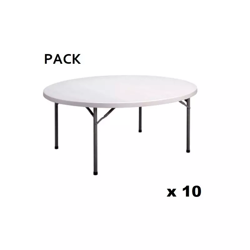 pack 10 TABLES RONDES 180 CM