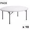 pack 10 TABLES RONDES 180 CM