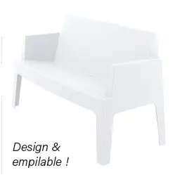 Location canapé blanc plastique design intérieur ou extérieur