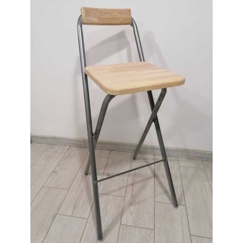 Location tabouret gris avec assise bois en vendée, la roche sur yon, les sables d olonne, Talmont st Hilaire