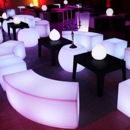 Location banc ou assise arrondi à led