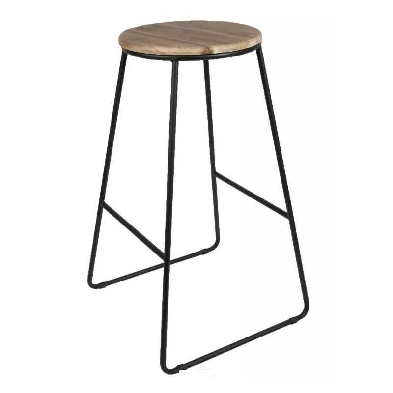 Location tabouret industriel noir metal et assise bois en vendée, la roche sur yon, les sables d olonne, Talmont st Hilaire