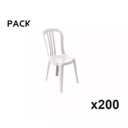 pack 200 chaises blanches plastiques miami