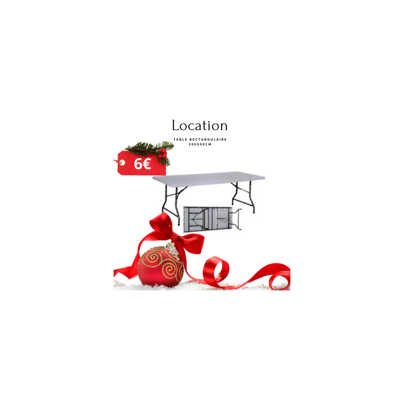 location table rectangulaire 200x90 noel